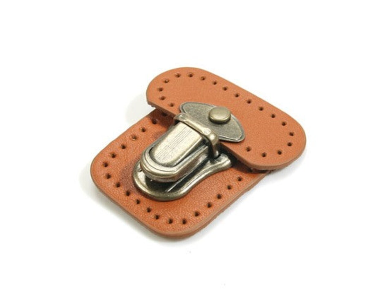 byhands Bag Closure Catch Tuck Lock Clasp, Genuine Leather, 1.96"